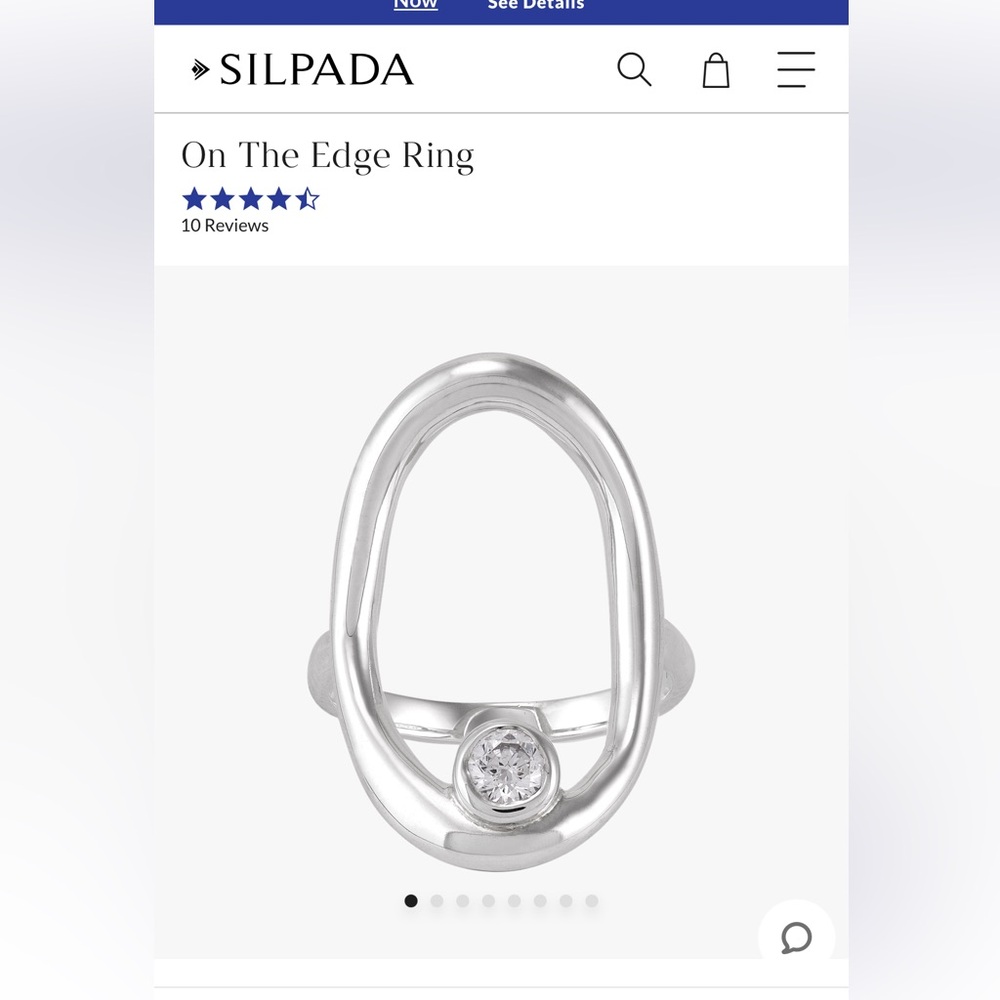 SILPADA ‘on the edge’ Ring, Sz 7